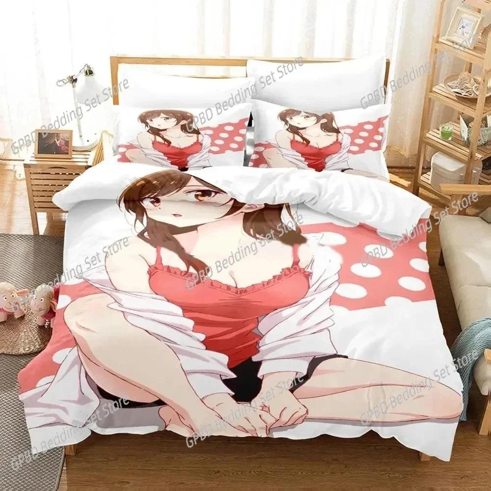 3D Anime Rent-A-Girlfriend Chizuru Duvet Cover Bedding Set Comforter Linen Pillowcases Home Decor Single Double Twin King Queen