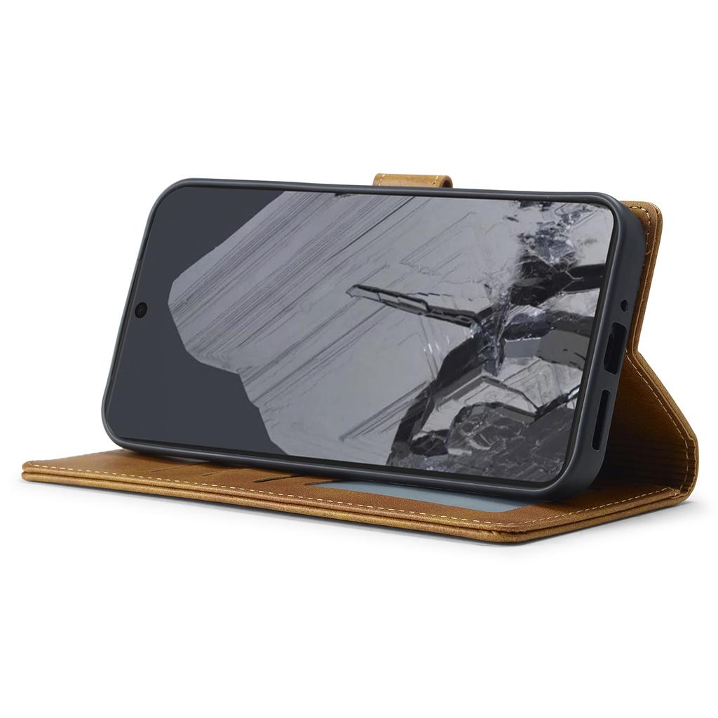 LC.IMEEKE For Google Pixel 9/9 Pro Case Magnetic Buckle Wallet Leather Phone Cover Calf Texture