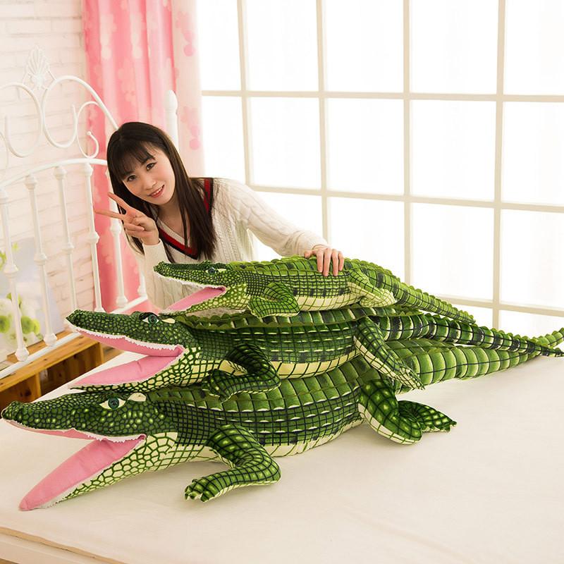 Plush Green Alligator Toy Kids Crocodile Cartoon Simulation Children Pillow Gift