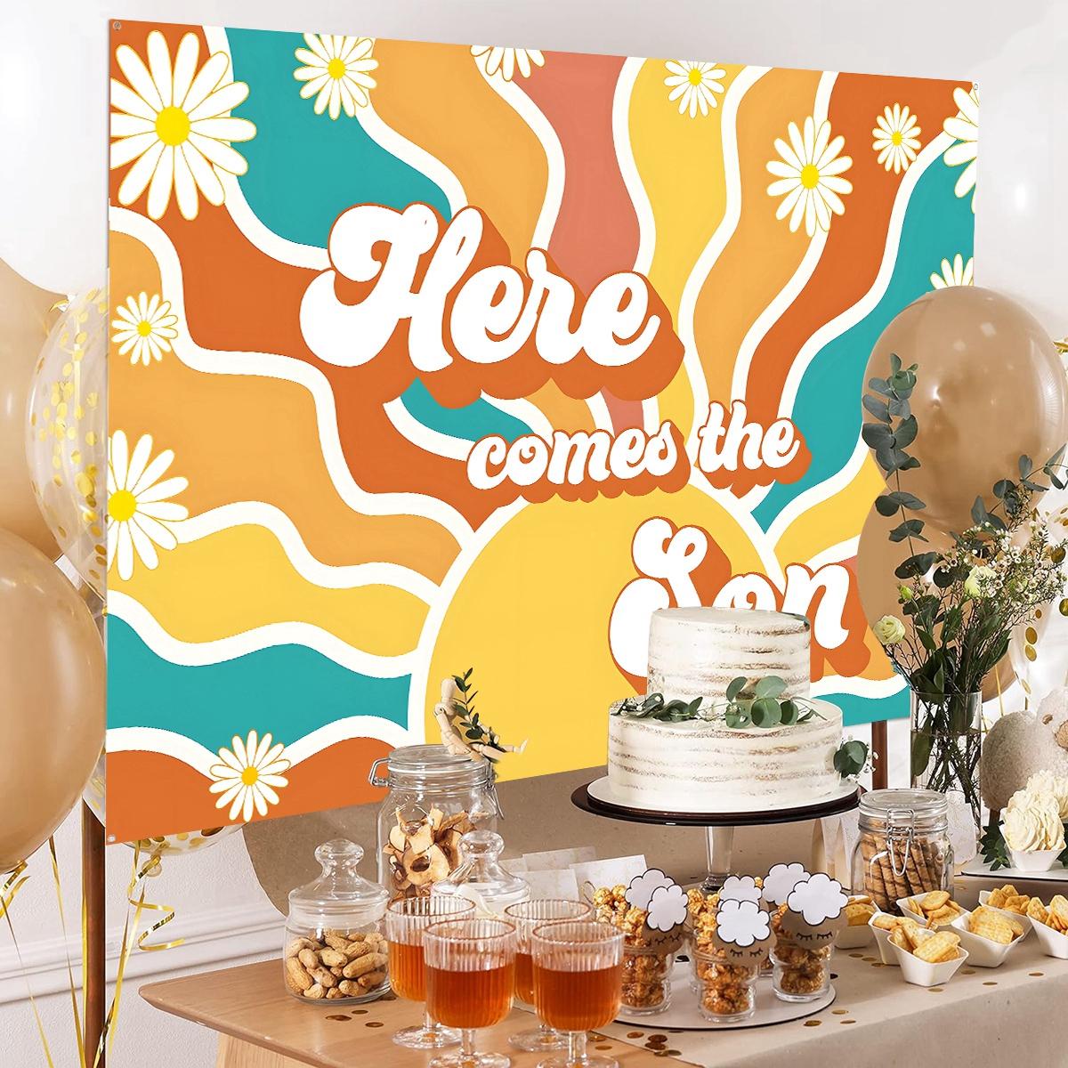 

Boho Rainbow Backdrop Rainbow Background Birthday Party Decor Boy Girl Baby Shower 1st Here Comes the Son Birthday Party Decors