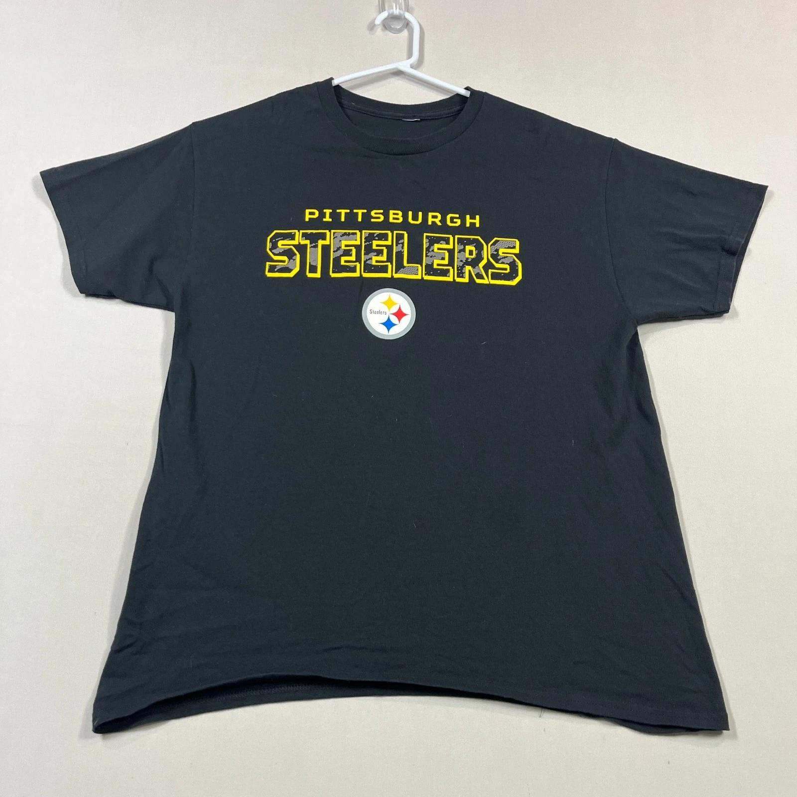 Pittsburgh Steelers NFL T Shirt Short Sleeve Black Cotton Tee Mens Medium M S