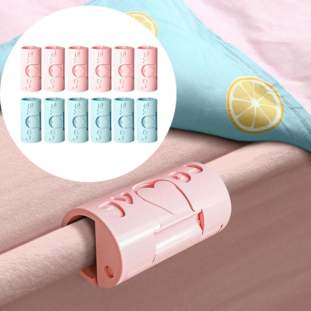 6 Pieces Multipurpose Bed Sheet Clips Needleless Organizer Clamp Storage Clip for Fastening Mattress Covers Comforter Towels