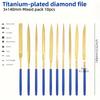 1Set Titanium-Plated Diamond File Set High Frequency Quenching Strong and Wear-Resistant - Industrial Grade