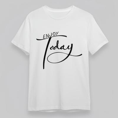 Men's Classic T-Shirt Enjoy Today Handwritten Inspirational Print Plus Size Top