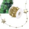 10 Meters Bead Chain ABS Electroplated Pearl Chain Fiver- Pointed Star Decorative String(Golden)