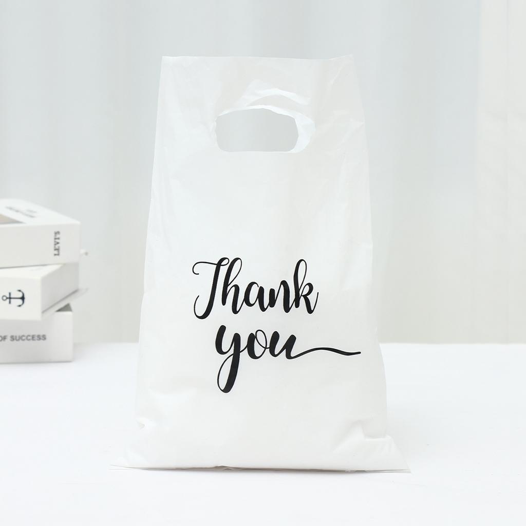 100pcs Thank You Bag Gift Plastic Shopping Bag Tote Bag 20*30cm Gitf Bag Birthday Wedding Party Favors Candy Cookie Wrappers