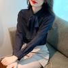 Women's Spring/Summer Bow Blouse: Trendy Long Sleeve Shirt for Autumn 2025