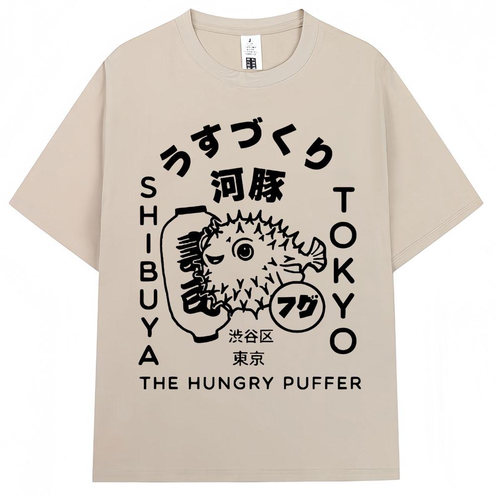 Japoński Styl Fala Hokkaido Vintage Koszulka Mężczyźni Kobiety Harajuku Moda Wysokiej Jakości Koszulki Oversize Bawełniane Letnia Koszulka