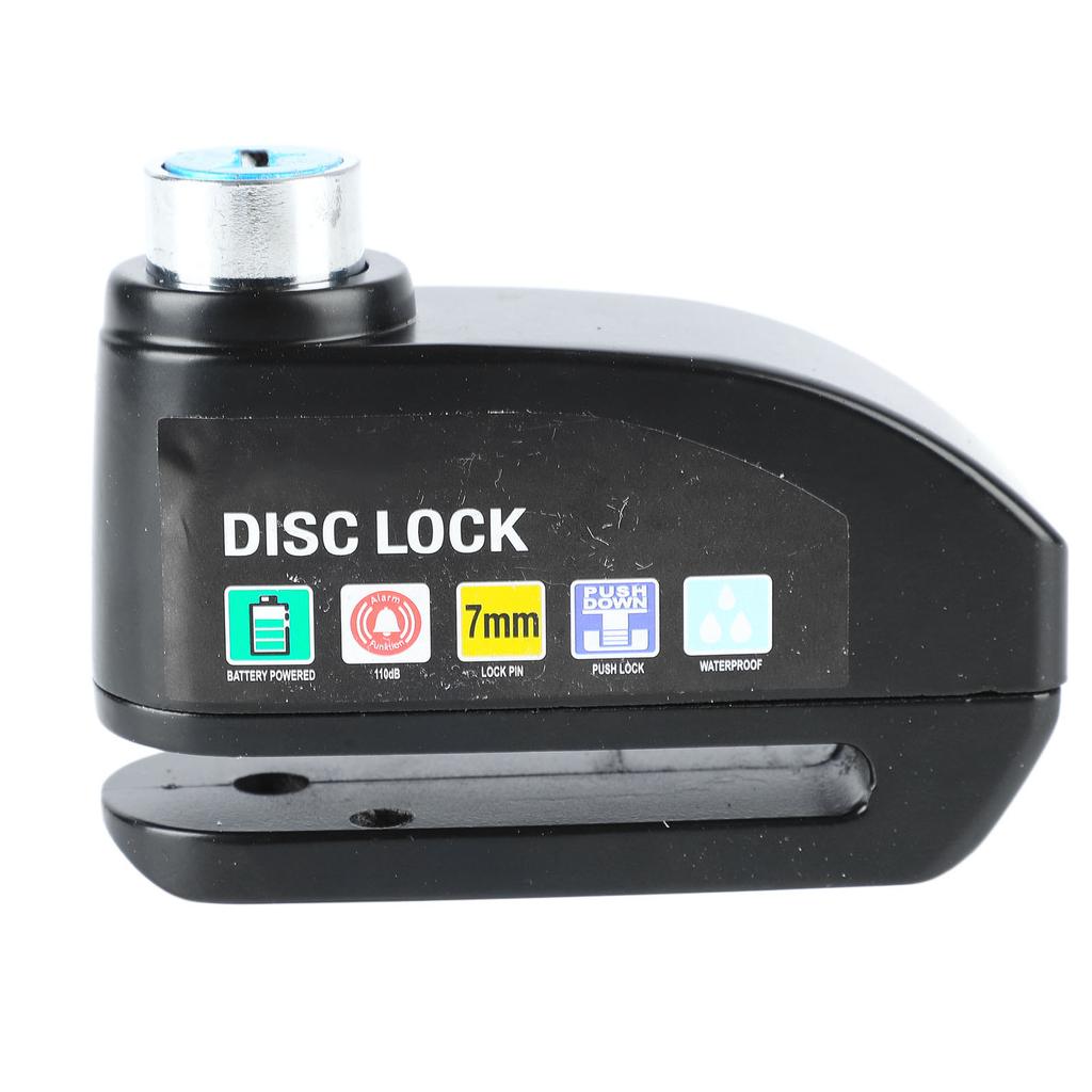 Bicycle Alarm Disc Lock Security Alarm Disc Brake Lock Riding Equipment for Mountain Bike Electric Vehicles Black