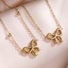 Yupsk Minimalist Korean Fashion Stainless Steel Bowknot Necklace for Women Delicate Bow Tie Charm Choker Necklaces Girls Gift