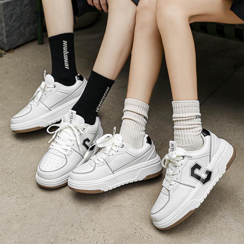 High quality lace-up sneakers women  new platform daddy shoes male students fashion non-slip running shoes