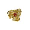 Rotfarbiger Schatz, Goldener Diamantenbesetzter Blumen-Öffnungsring, Leichter Luxus Retro Nischendesign, Personalisierter High-End-Ring Frau