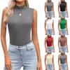 Damen Hochgeschlossenes Ärmelloses Stretch Basic Freizeit-Westtop