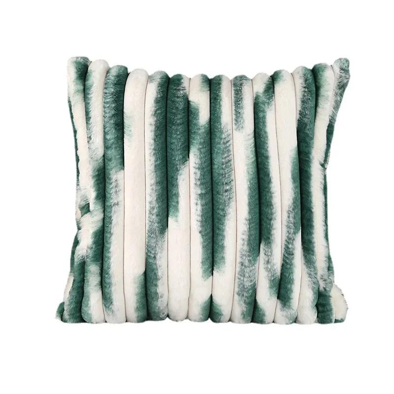 Federa per Cuscino in Finta Pelliccia di Coniglio 45x45cm Super Morbida Soffice Shaggy Copricuscini Decorazioni per la Casa Federe Copricuscini in Pelliccia Peluche