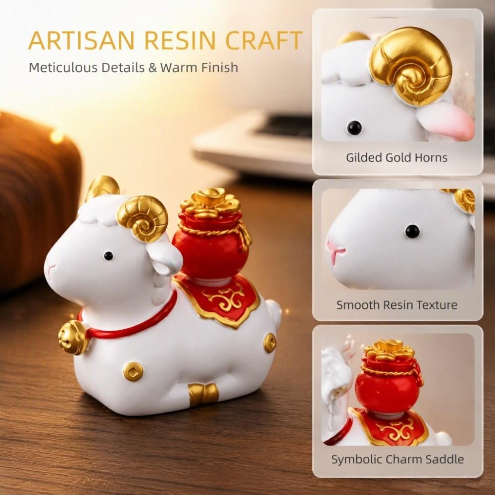 Lovely Zodiac Sheep Mascot Cute Creative Desk Ornament Party Favor Zodiac Sheep Figurine Tabletop