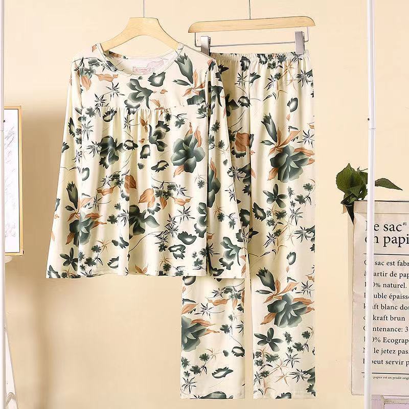 Женский комплект пижамы осень-зима корейская версия пожилой матери повседневная домашняя — фото 6