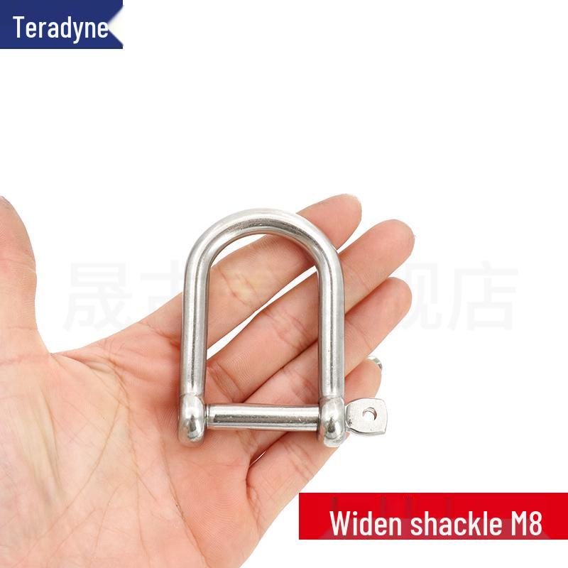 Stainless Steel Wide-Mouth U-Shaped Detachable Shackle Hook Keyring