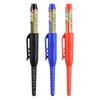 3-Color Carpenter's Marker Pen, Construction Marking Pencil, 3-Color Construction Marking Tool, Deep Reach Marker for Door Lock Installation, Long Tip