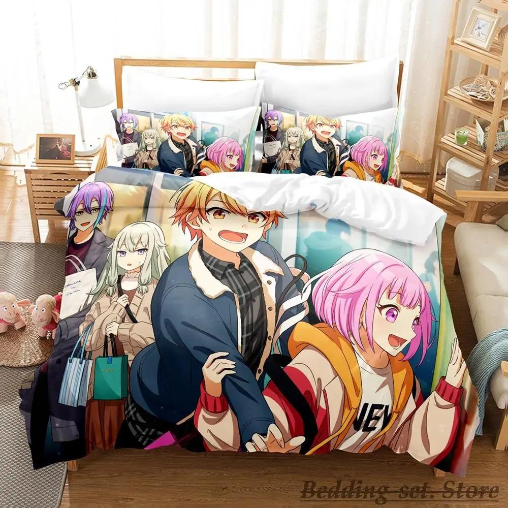 New Wonderlands x Showtime Anime Girls Bedding Set Single Twin Full Queen King Size Duvet Cover for Adult Kid Bedroom