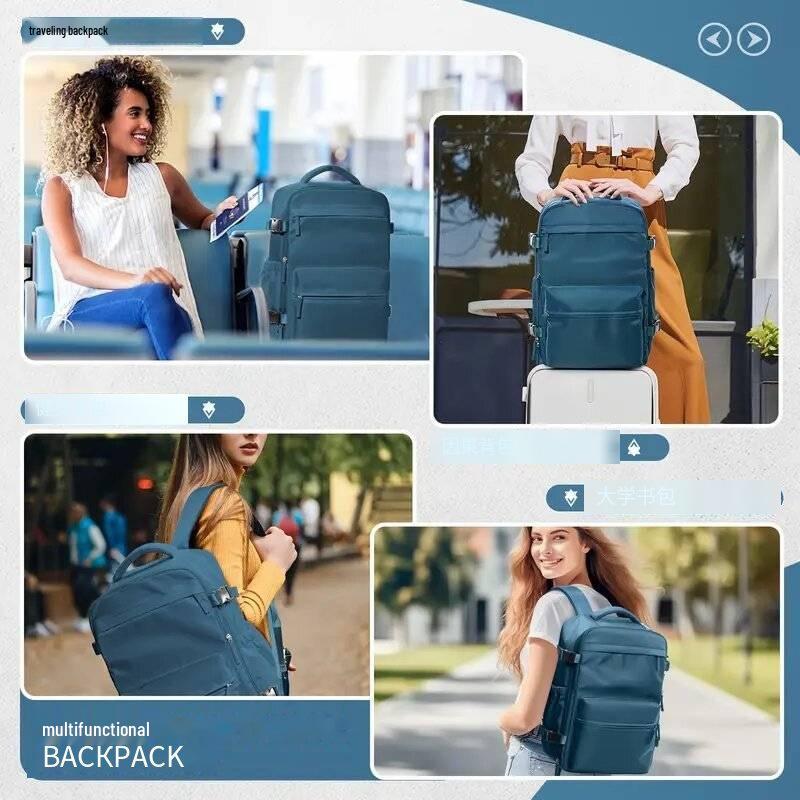 Versatile Unisex Large Capacity Laptop Backpack with Multi-Layer Storage & Compressible Vacuum Bag