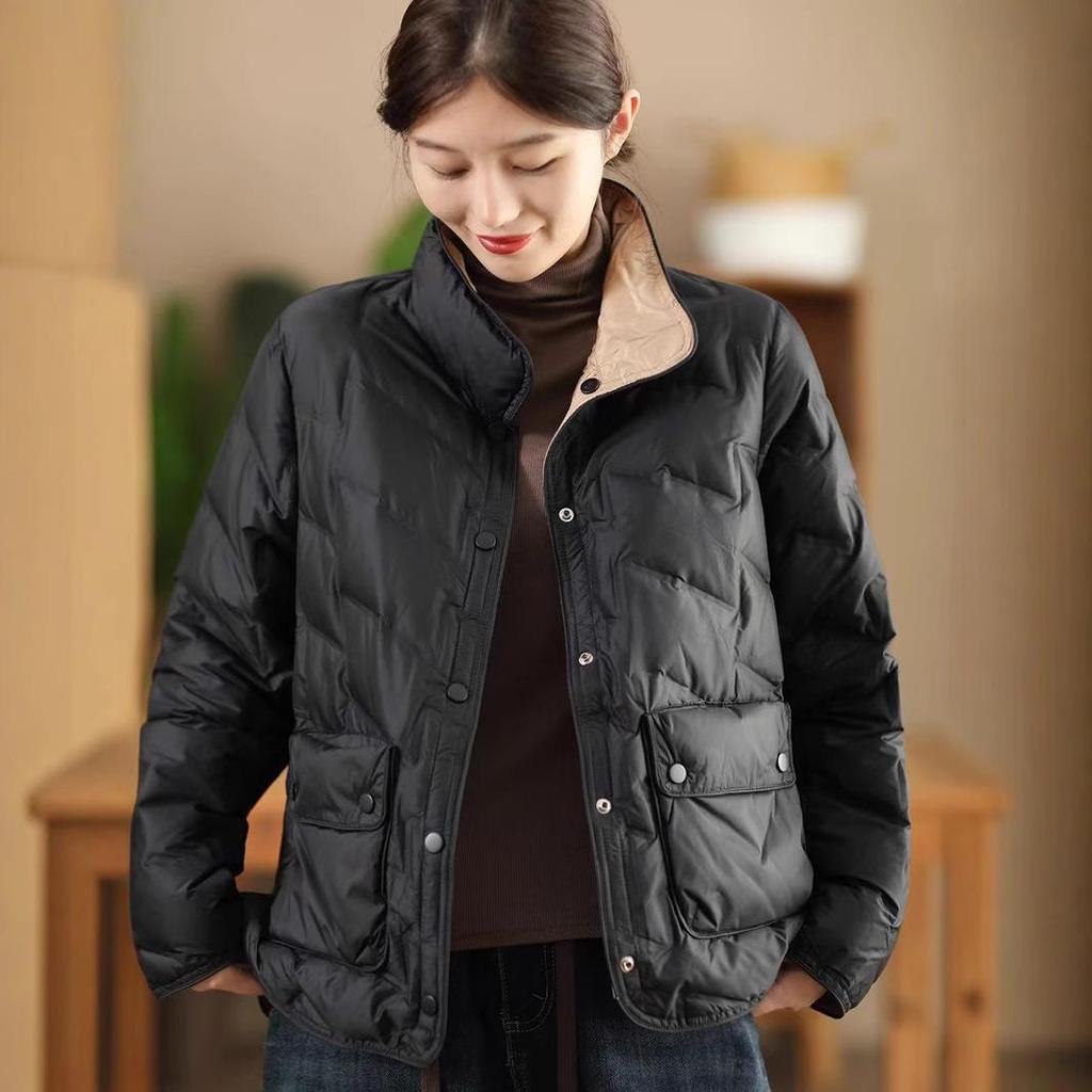 Women's Lightweight Slim Double-Sided Down Jacket - New 2025 Autumn/Winter Fashion, Warm Korean Style Outerwear.