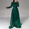 Sequin Sheer Mesh Long Sleeve Maxi Dress for Women Flowy Glitter A-line Long Dress Formal Cocktail Evening Gown