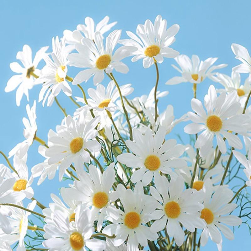 1/5Pcs White Daisies Artificial Flowers Bouquet Fake Flowers Garden Home Room Decor Party Wedding Decoration DIY Vase Ornament