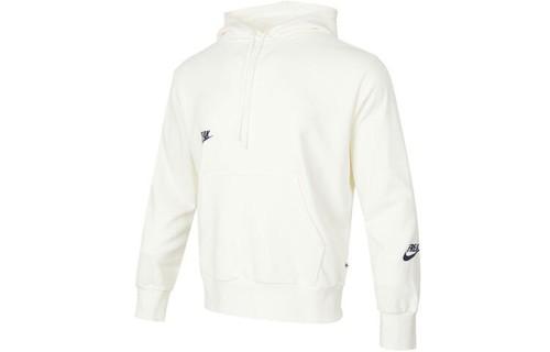 Nike Giannis Logo Print Drawstring Hoodie With Long Sleeves M белый