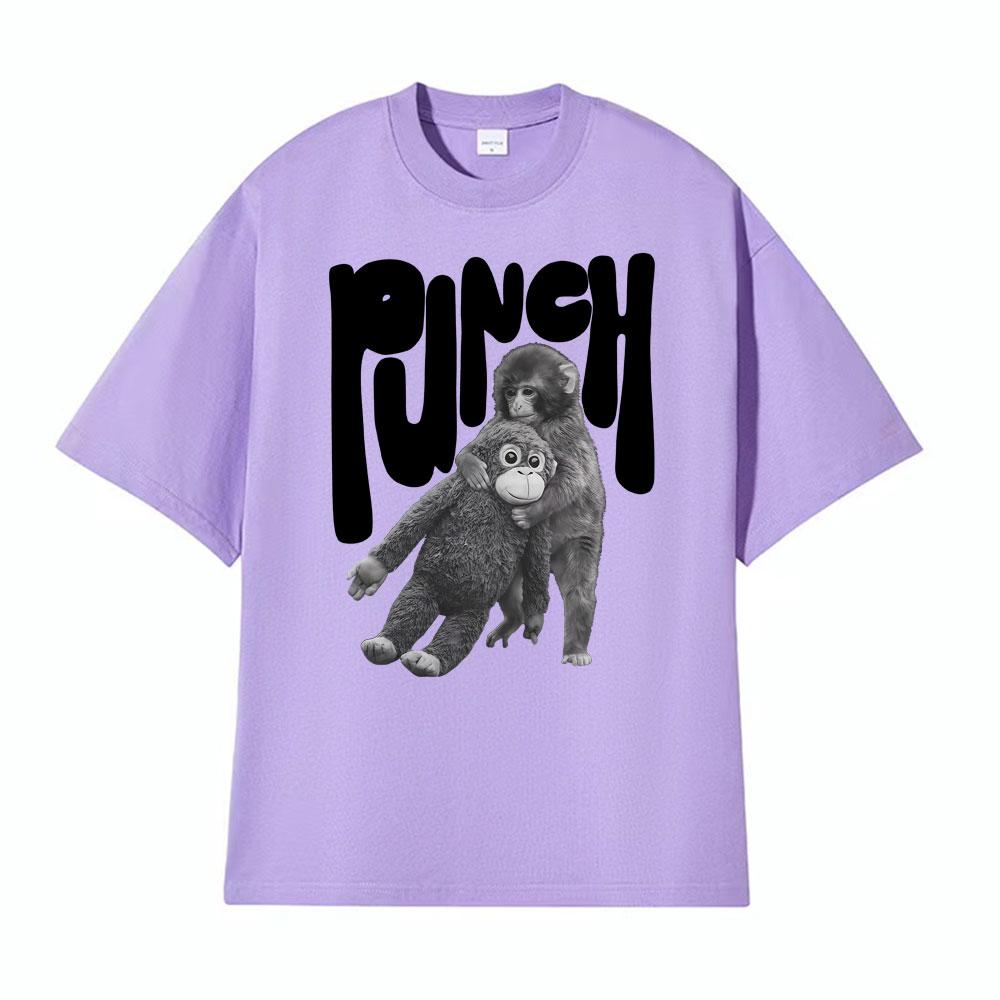 Punch The Monkey Vintage Style Graphic Tshirt Mens Clothing Summer Vintage Fashion T Shirt Tops 100 Cotton Oversized Tshirts
