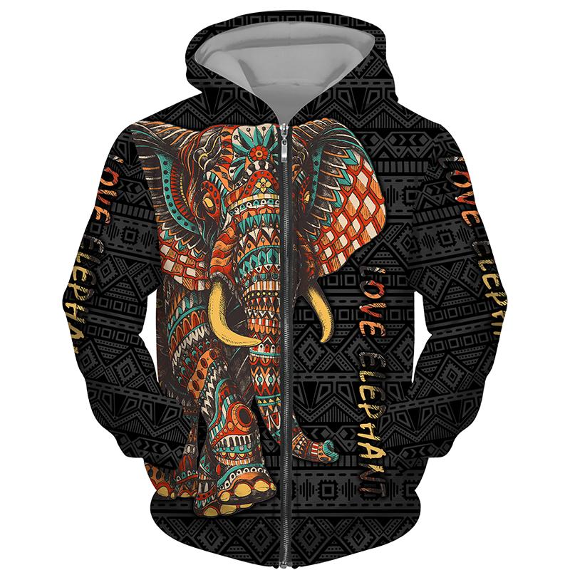 

Ретро национальный цветок слон искусство 3D принт толстовка мужская модная осенняя теплая флисовая куртка на молнии женский джемпер пальто 6XL