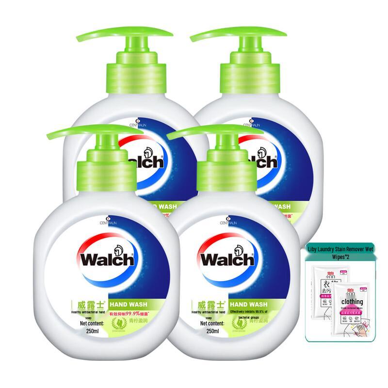 

Walch Healthy Antibacterial Hand Wash, Lime, 4 x 250ml with Liby Wipes