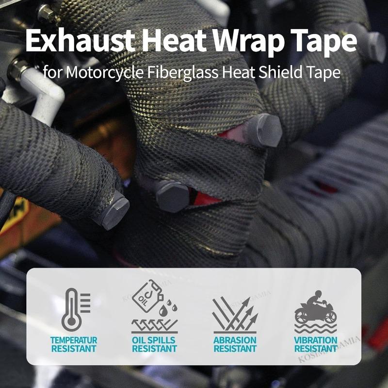 5CM x 10M Banana Cloth Insulation Cotton Exhaust Pipe Insulation Thermal Heat Wrap Roll Motorcycle Fiberglass Heat Shield Tape