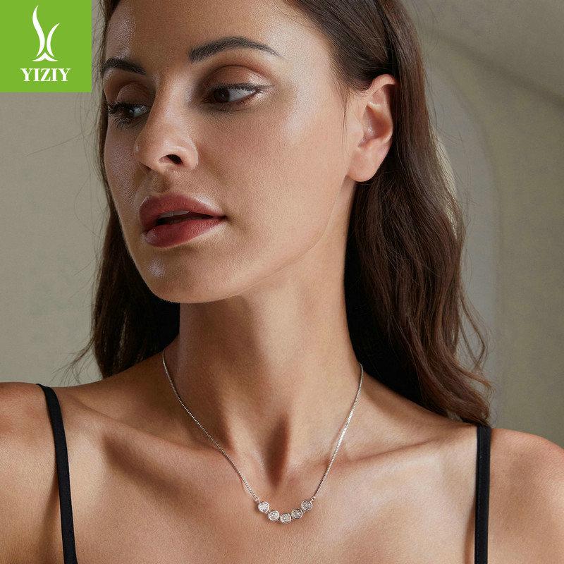Minimalist Light Luxury 30 Points Moissanite Collarbone Chain, Exquisite And High-End 925 Sterling Silver Necklace Msn022