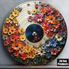 Vintage Floral Metal Wall Art Round 8x8 Inch Tin Sign for Home Bar Cafe Decor