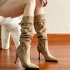 Boots Boots Trend High Heel Skinny Boots Belt Buckle Pile Fashion Thin Heel Pointed European Boots