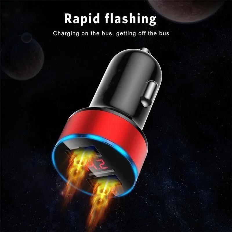 LED Display USB Phone Charger Car Charger Mobile Phone Adapter Car Charger