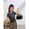 Girls' 2026 Summer Chic Letter Elastic Short Sleeve T-Shirt