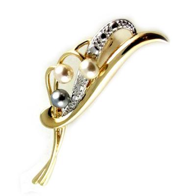 [L2046] - 2-tone 'Scarlett' Gold Plated Brooch