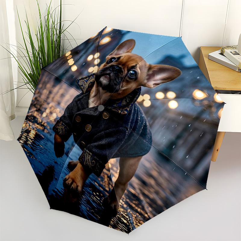 

1pc Dog Raincoat Automatic Open/close Folding Umbrella, Compact Portable Travel Umbrella, Cute Umbrella, Durable Construction yy260328038