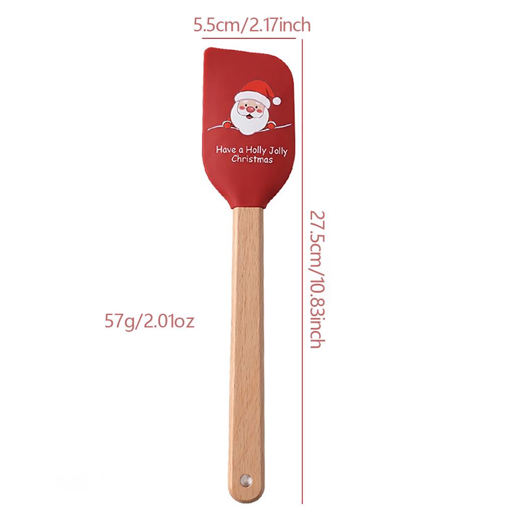 1/4Pcs Christmas Silicone Spatula with Wooden Handle - Specially Designed for Christmas Cakes and Snowman Pancakes, Adorable Spatula