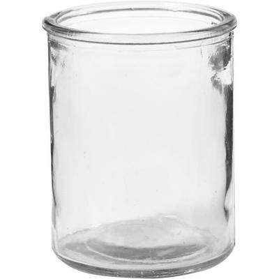 Glass Candle Holder - 8 X 9.8 Cm - Transparent - 6 Pcs - For Tealight Candles
