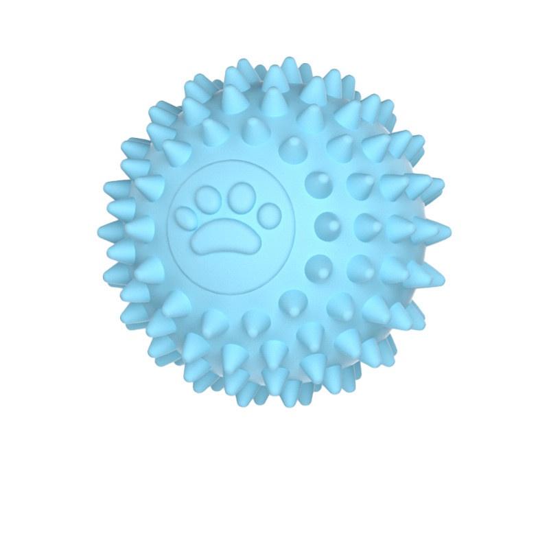 Interactive Dog Toy Ball Long-lasting Tpr Paw Print Ball For Chewing And Teeth Cleaning Assorted Colors Medium Size 35g