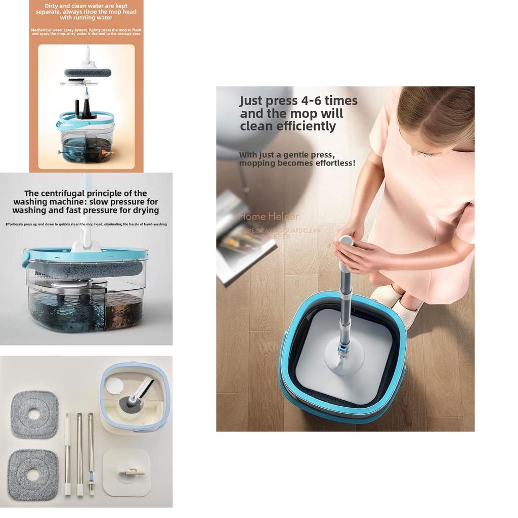 Rotating Spin Mop With High Absorption Microfiber Cloth For Efficient Dirt Removal