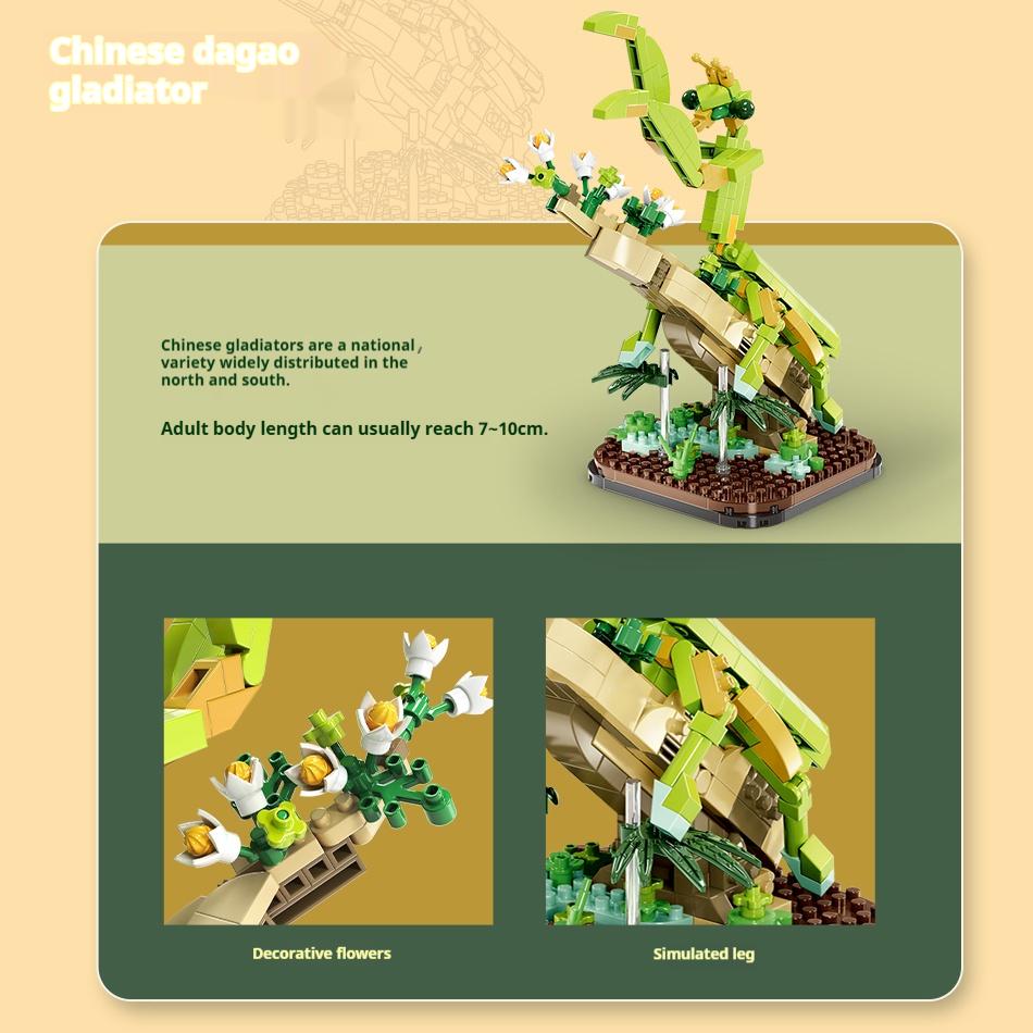 Micro Building Blocks Insect Butterfly Mantis Beetle Unicorn Fairy Model Collection Creative Assembly Toys Student Festival Gift