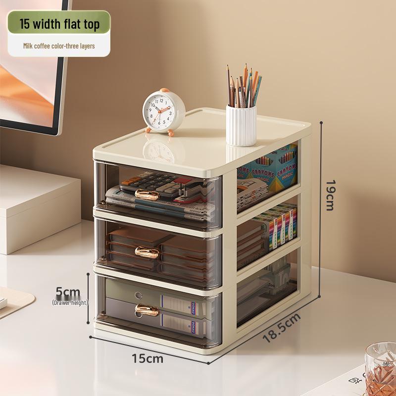 Transparent Multi-Layer Drawer Organizer for Office Desk Supplies
