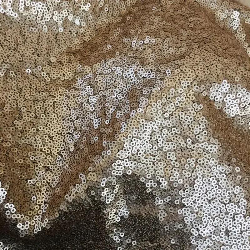 Breite 130x100cm Paillettenstoff 3MM Funkelndes Roségold Silber Glitzerstoff für Kleidung Bühne Party Hochzeit DIV Dekoration Nähen