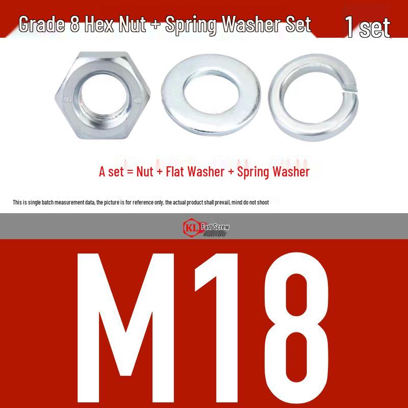 Galvanized Hex Nuts, Flat Washers, Spring Washers in M2-M48, Blue and White Zinc Coated