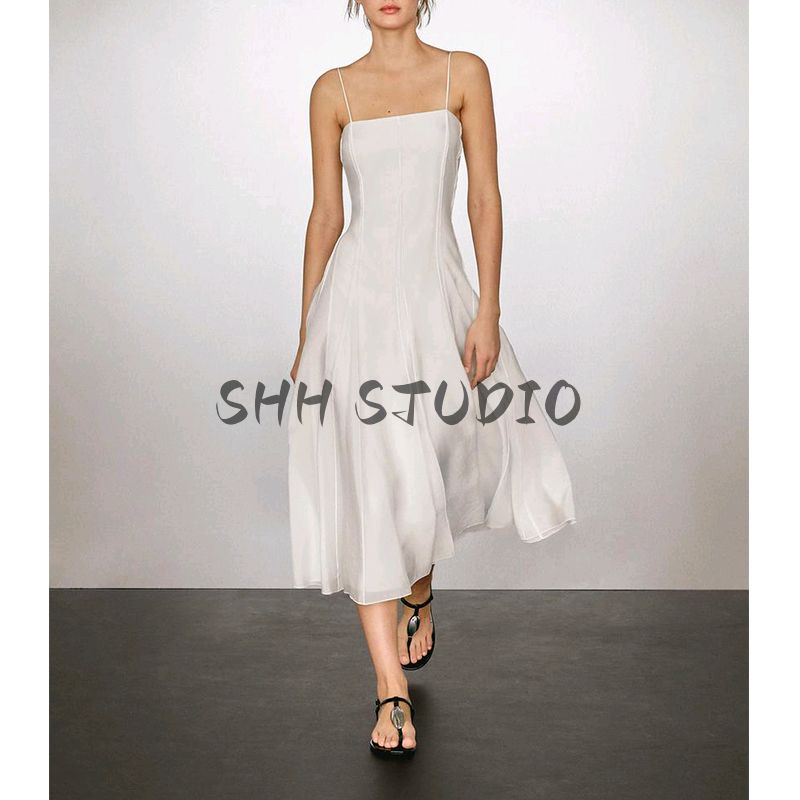 MD Summer New Arrival Women's Clothing Island Vacation Style Gentle Drape Mid Length Long Length Sling Dress 6639530