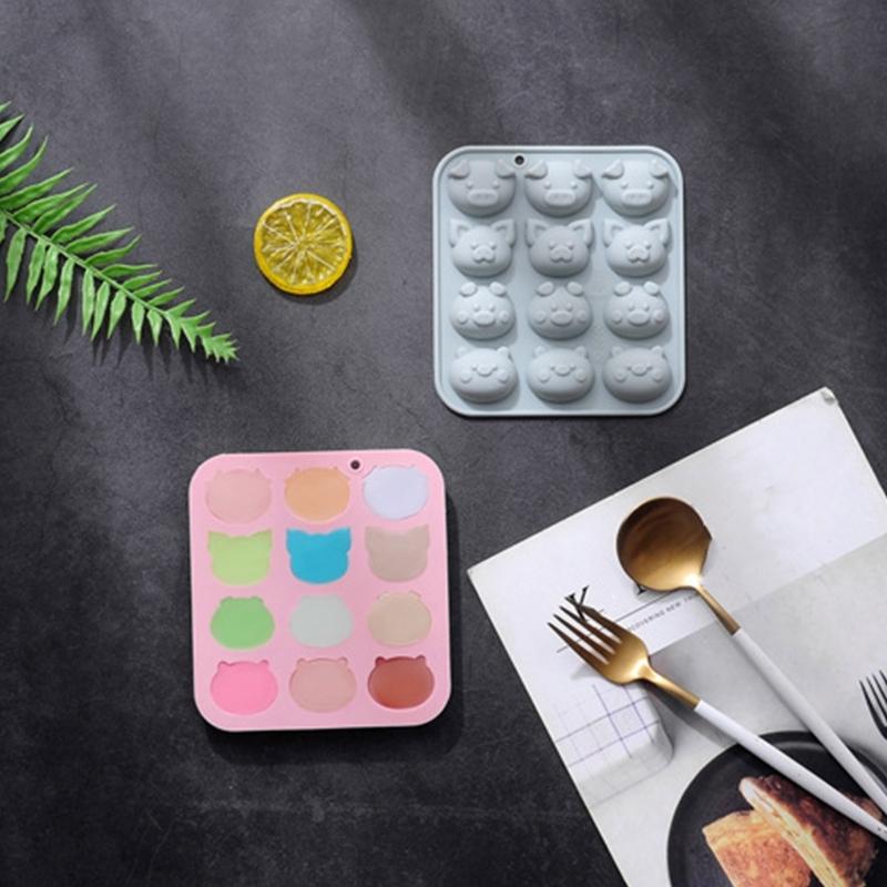 Schweinchenförmige Zucker-Silikonform, Kuchenform, Gemüse-Fudge-Form, Schokoladeneisblock, französische Dessert-Kuchendekorationen