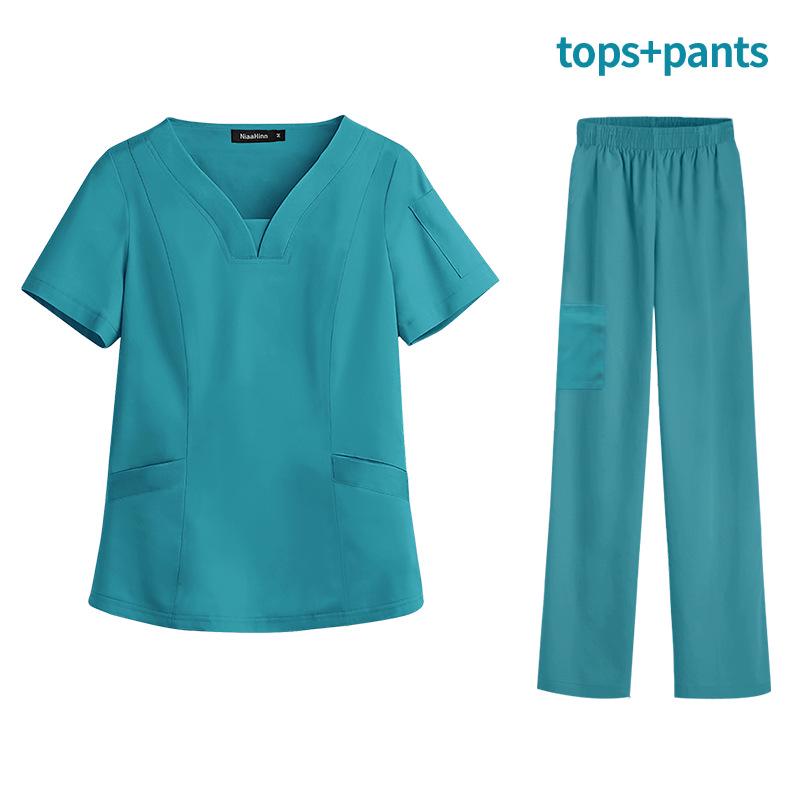 

Women s Short Sleeve Scrub Suit - Long Pants for Medical and Dental Professionals XL